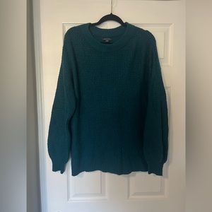 small, american eagle, green waffle sweater